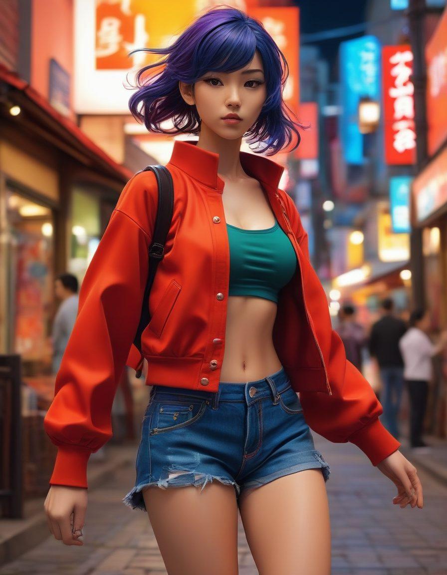 A dynamic scene illustrating the transformation of manga characters into vivid, animated figures, showcasing an array of expressive poses and intricate details. Incorporate a blend of traditional manga art style with contemporary animation elements, highlighted by vibrant splashes of color and playful backgrounds. Add subtle hints of adult themes through characters’ flirtatious expressions and suggestive clothing. Include a contrast between the static comic panels and fluid motion effects. super-realistic. vibrant colors. dynamic composition.